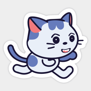 cute kawaii cat cartoon Sticker